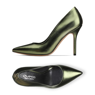 Women's Metallic Pearl Green Pump