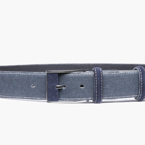 Men’s Navy Canvas & Suede Belt