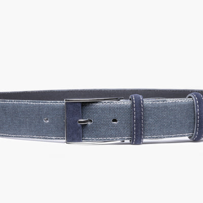 Men’s Navy Canvas & Suede Belt