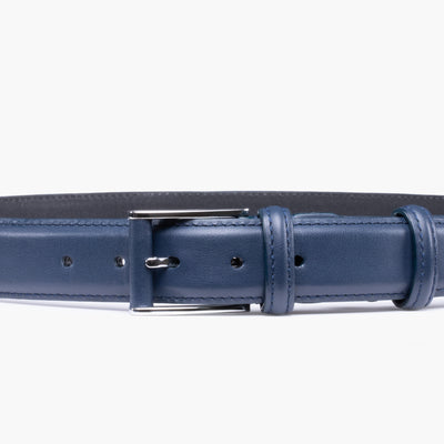 Smooth deep navy leather belt