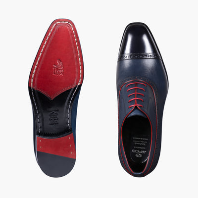 Men’s Dark Blue Cap Toe Brogue Oxford