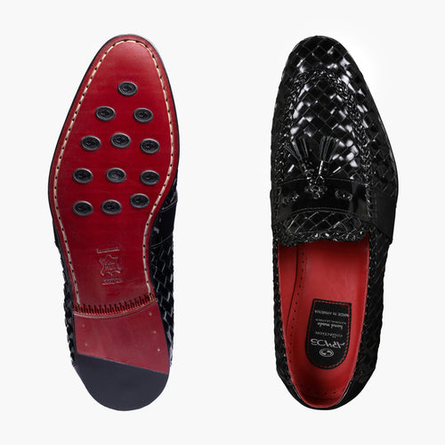 Men's Black Patent Leather Tassel Loafer