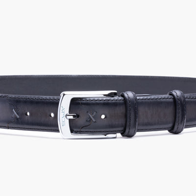 Gray leather belt