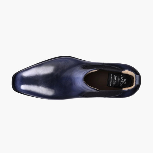 Men's Blue Patina Leather Chelsea Boot