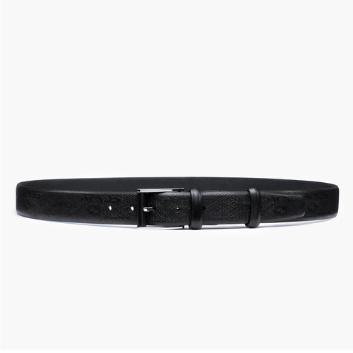 Men’s Black Perforated Leather Belt