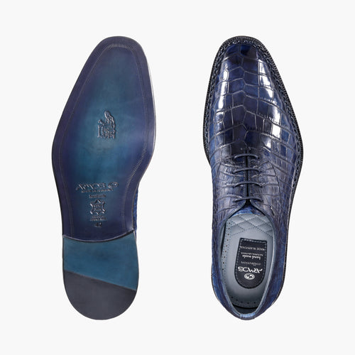 Men’s Navy Crocodile Leather Oxford