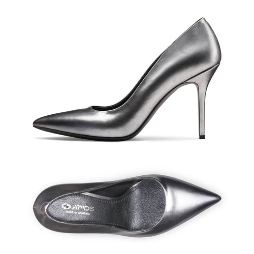 Women's Silver Leather Pump