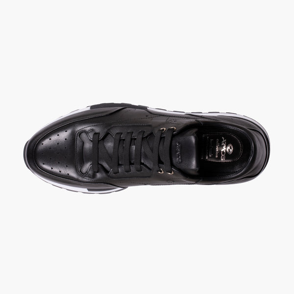 Men's Black Sneaker with White Sole
