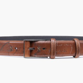 Hand-Finished Scritto Leather Belt