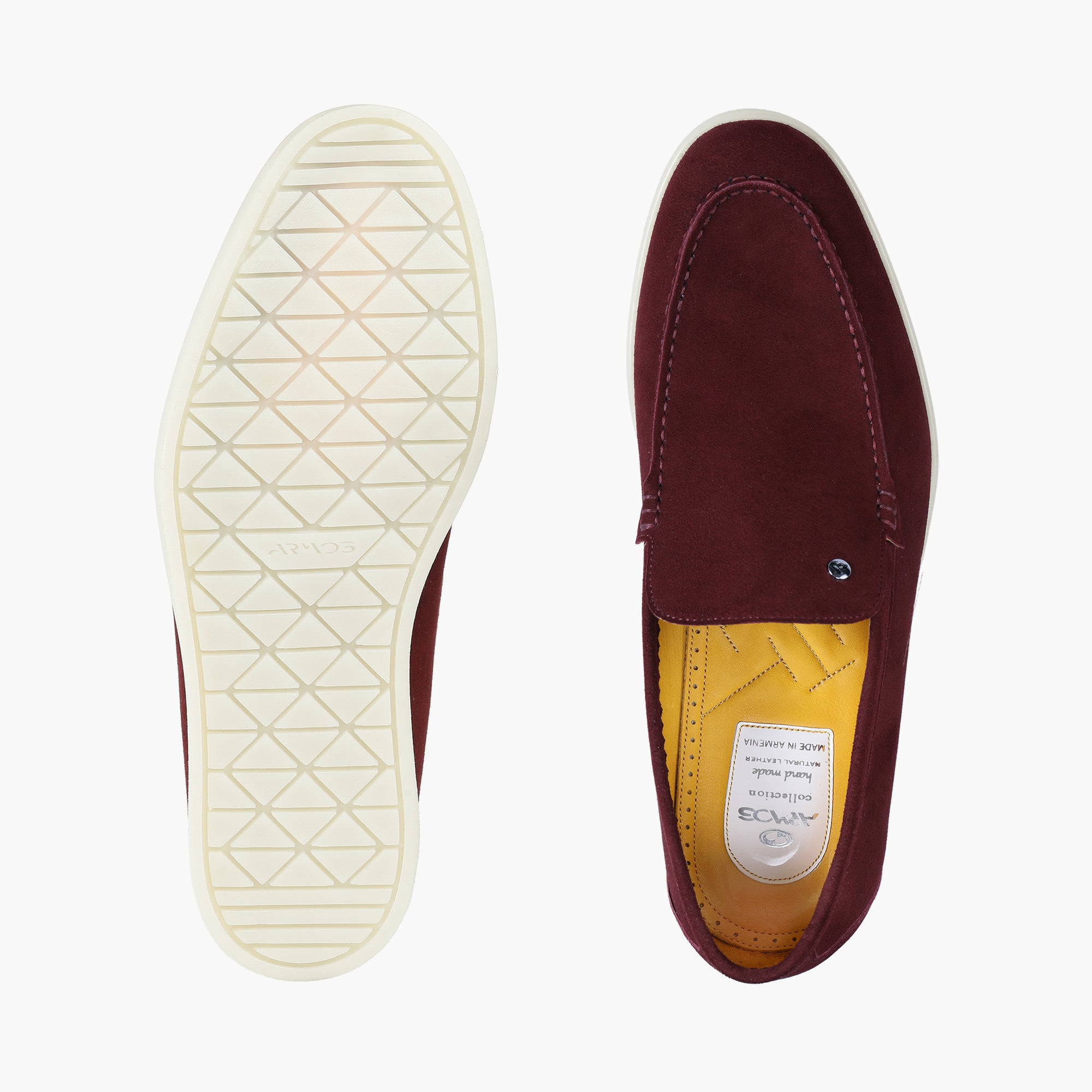 Men’s Burgundy Suede Loafer - sole and top