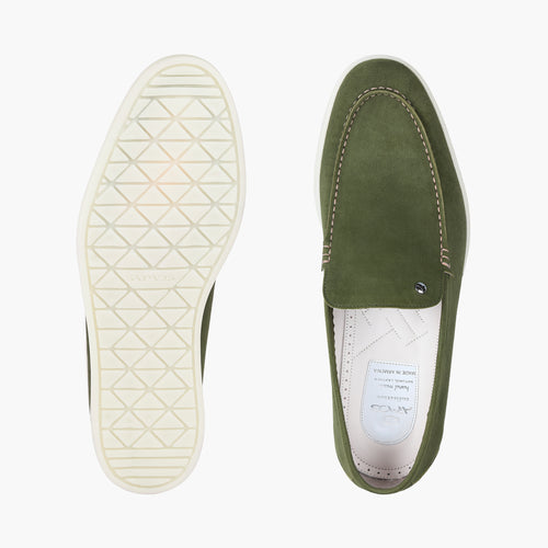 Men’s Green Suede Loafer - top and sole