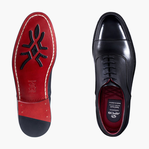 Men’s Black Oxford with Glossy Toe Cap