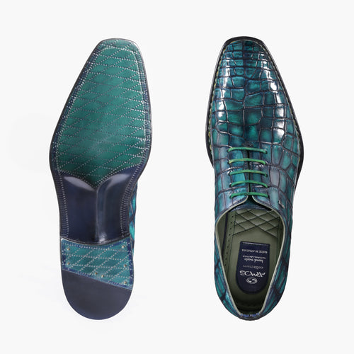 Men’s Green Crocodile Leather Oxford