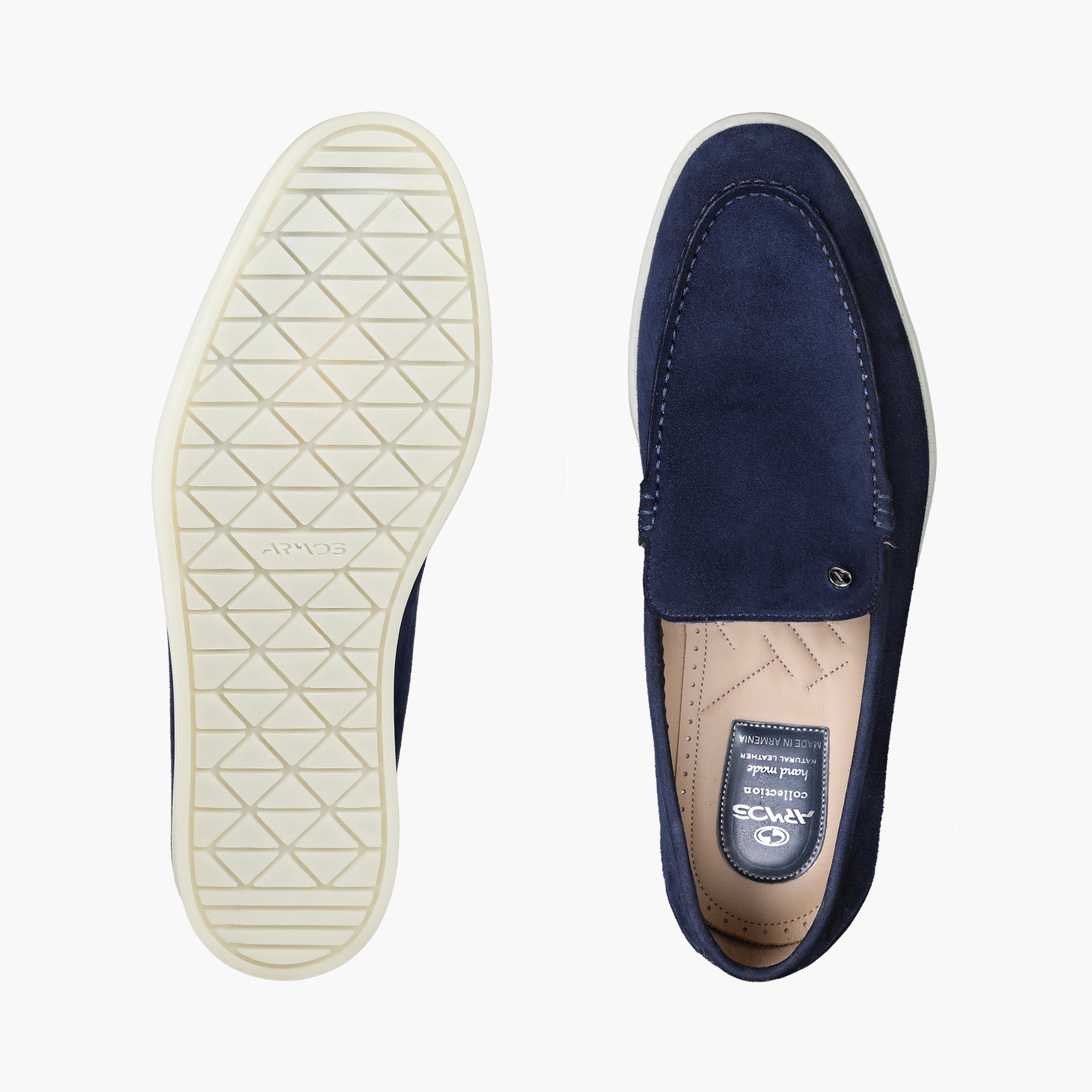 Men’s Navy Suede Loafer - top and sole