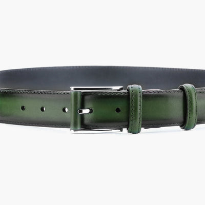 Men’s Forest Green Patina Leather Belt