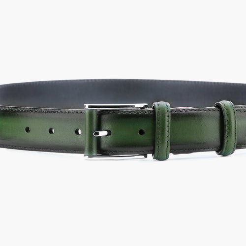 Forest green  patina leather belt