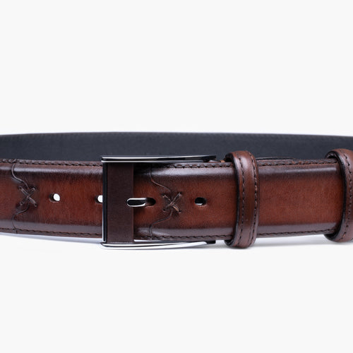 Men’s Brown Patina Calf Leather Belt