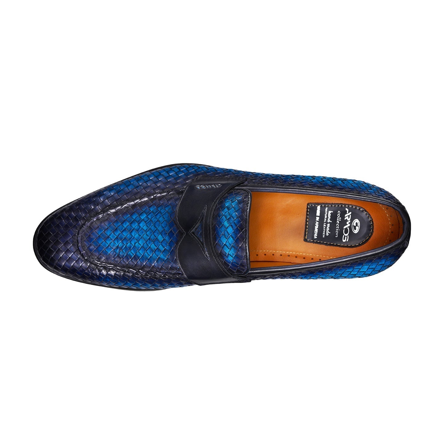 Woven shoes in blue shade