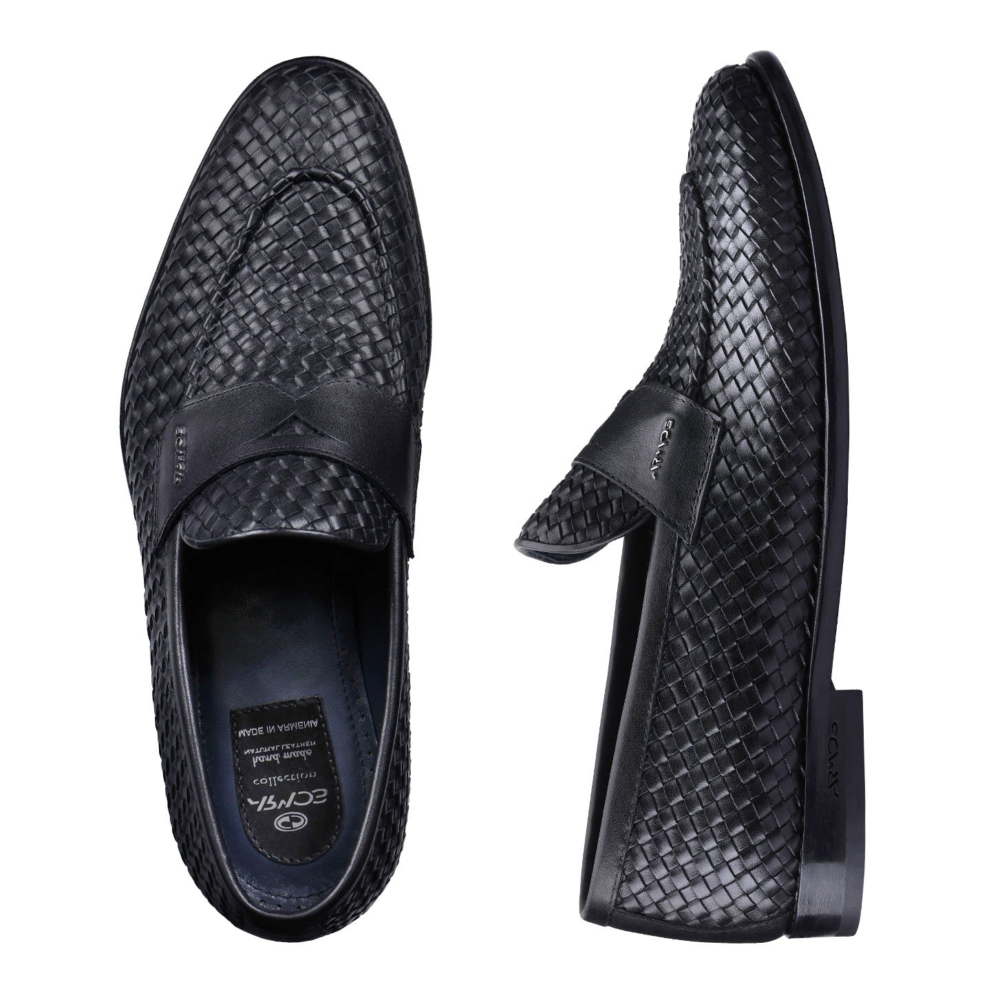 Woven penny loafers