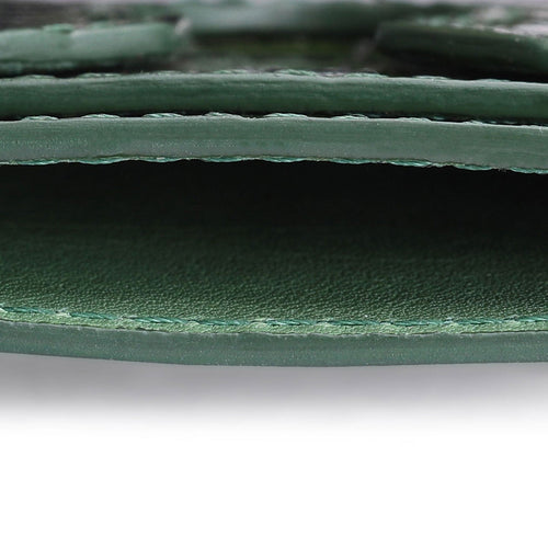 Green crocodile print cardholder