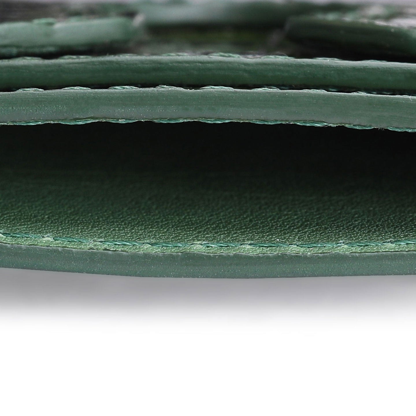Green crocodile print cardholder