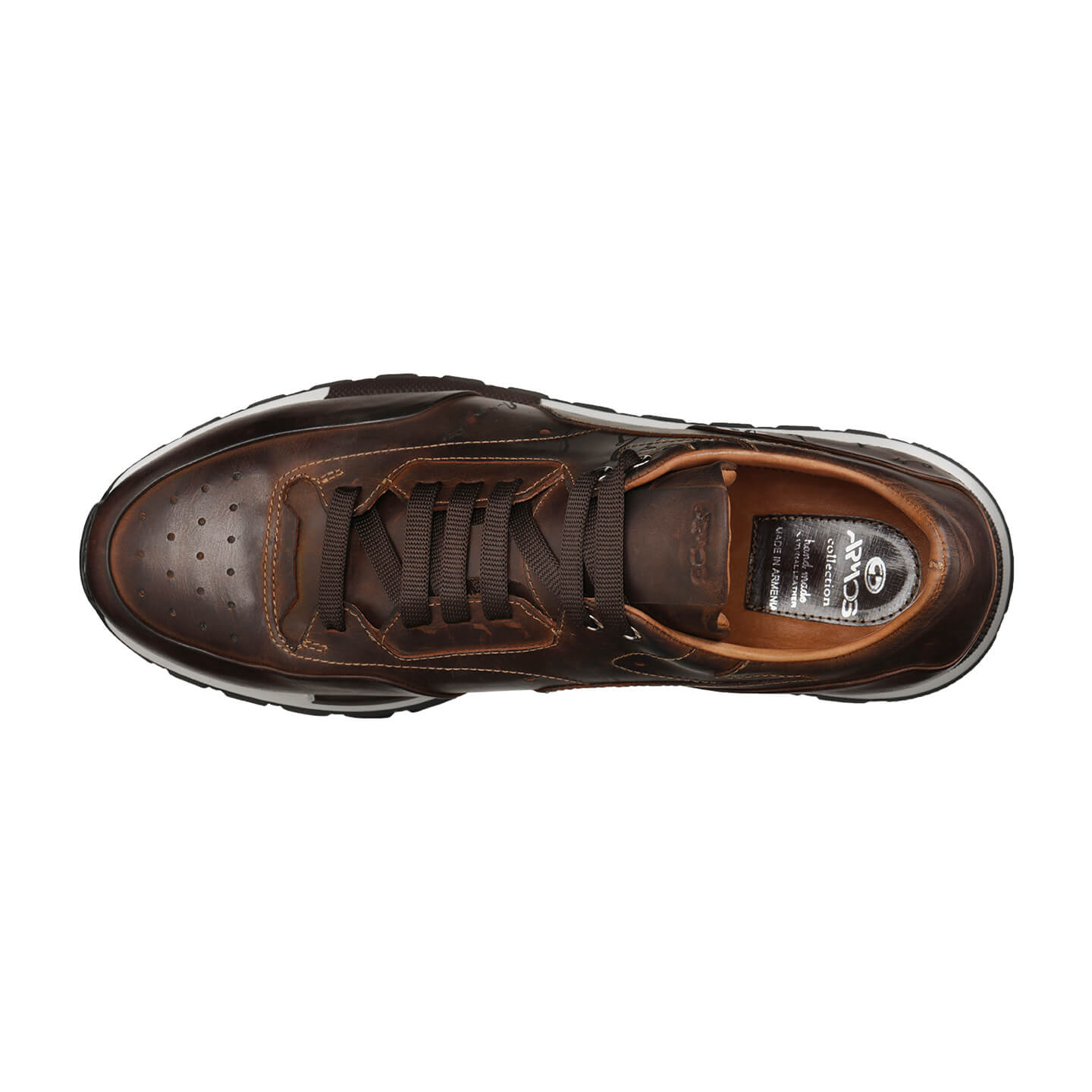 Painted brown sneakers