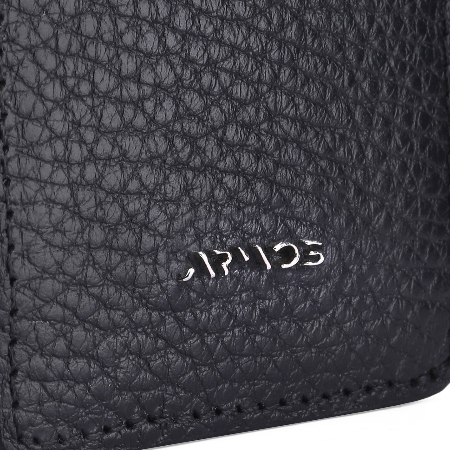 Black leather cardholder