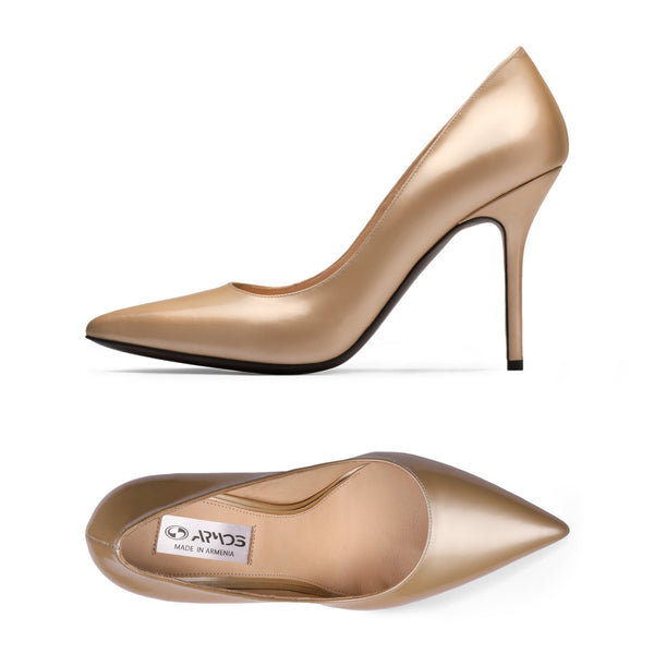 Women’s Pearl Gold Leather Pump
