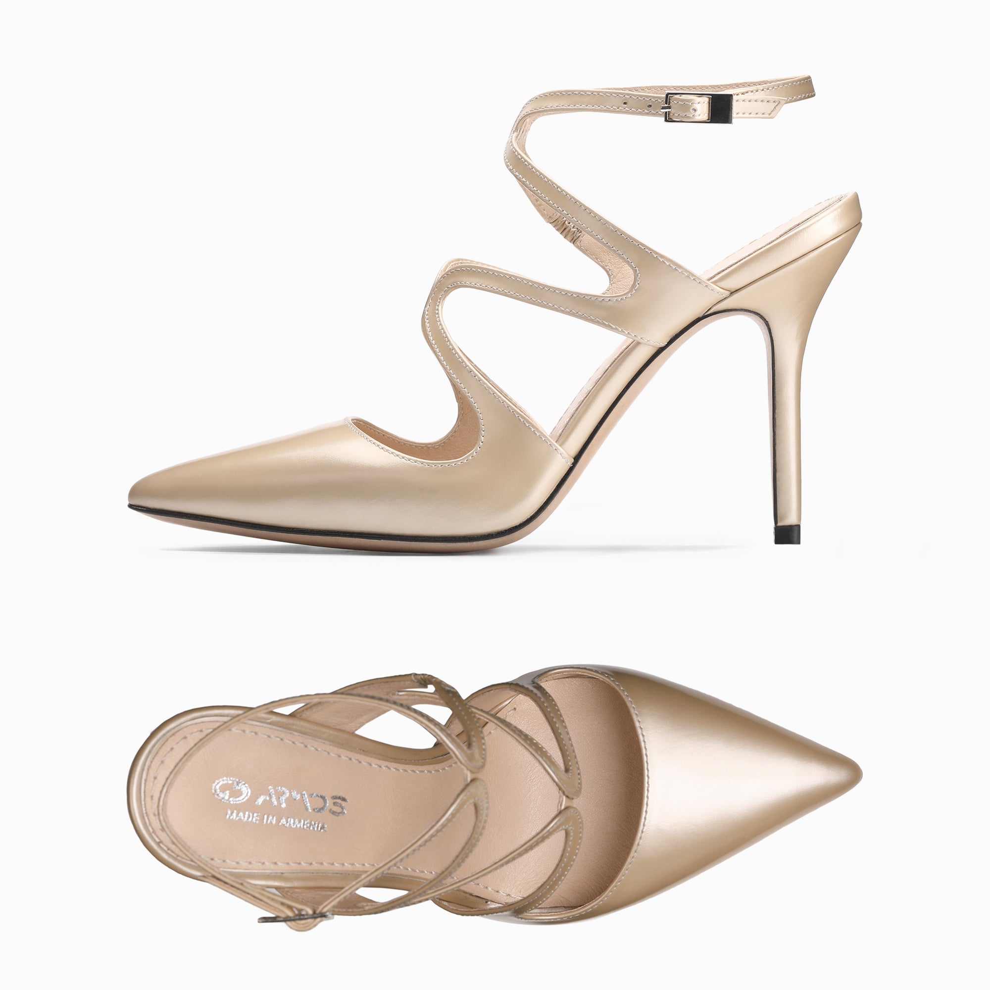 Women’s Champagne Leather Slingback Pump