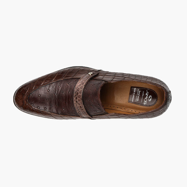 Men’s Brown Ostrich Leather Loafer
