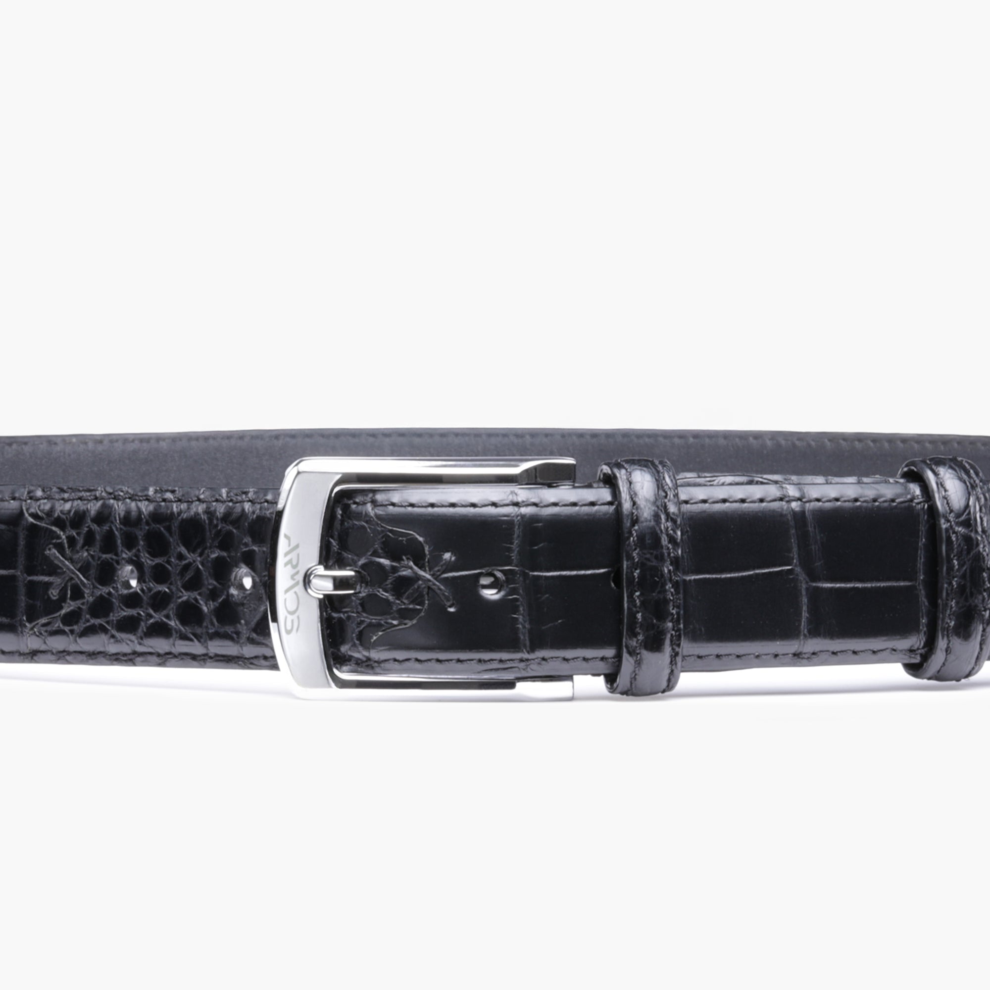 Men’s Black Crocodile Leather Belt