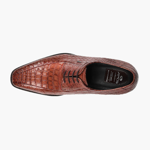 Men's Brown Crocodile Leather Oxford