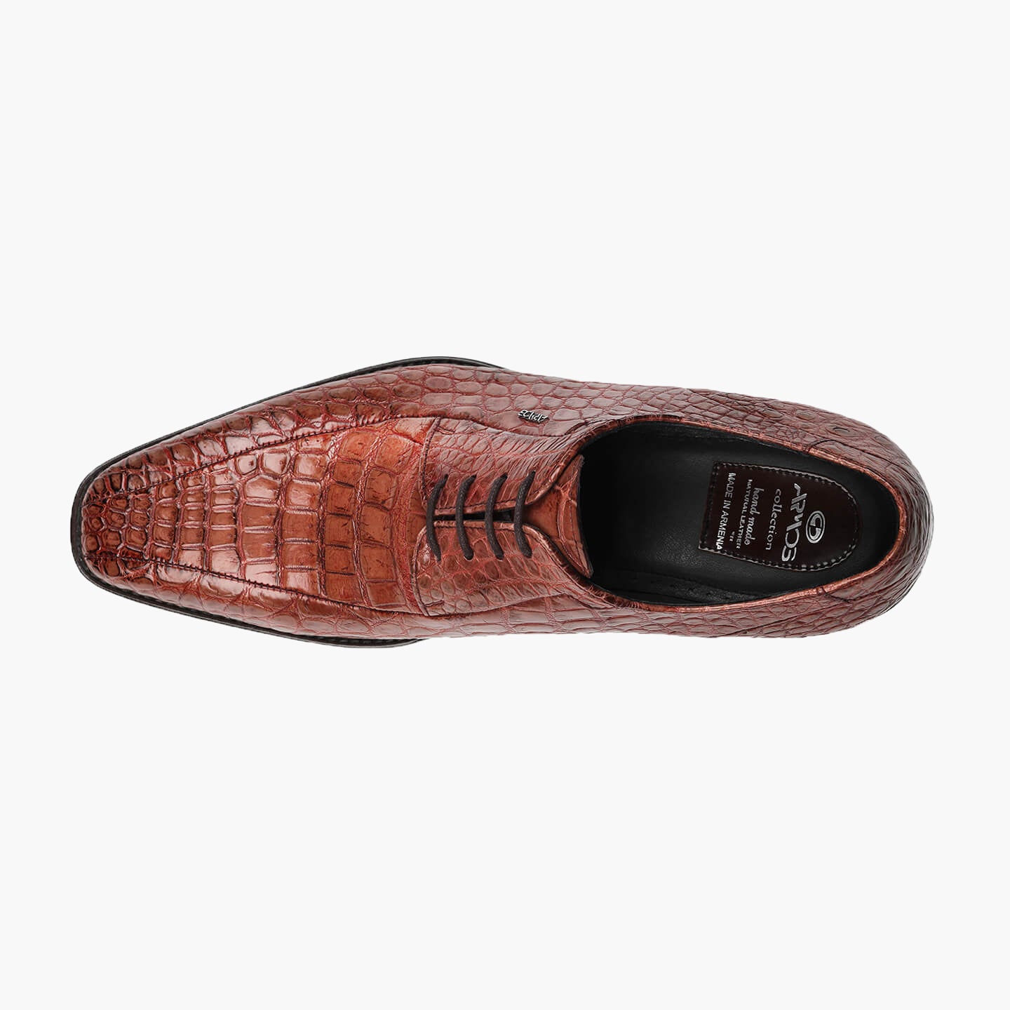 Men's Brown Crocodile Leather Oxford