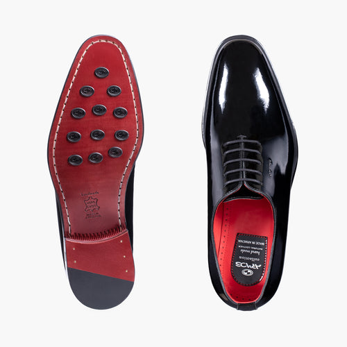 Men's Black Patent Leather Oxfords