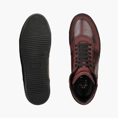 Men's Burgundy Nubuck and Leather Boot