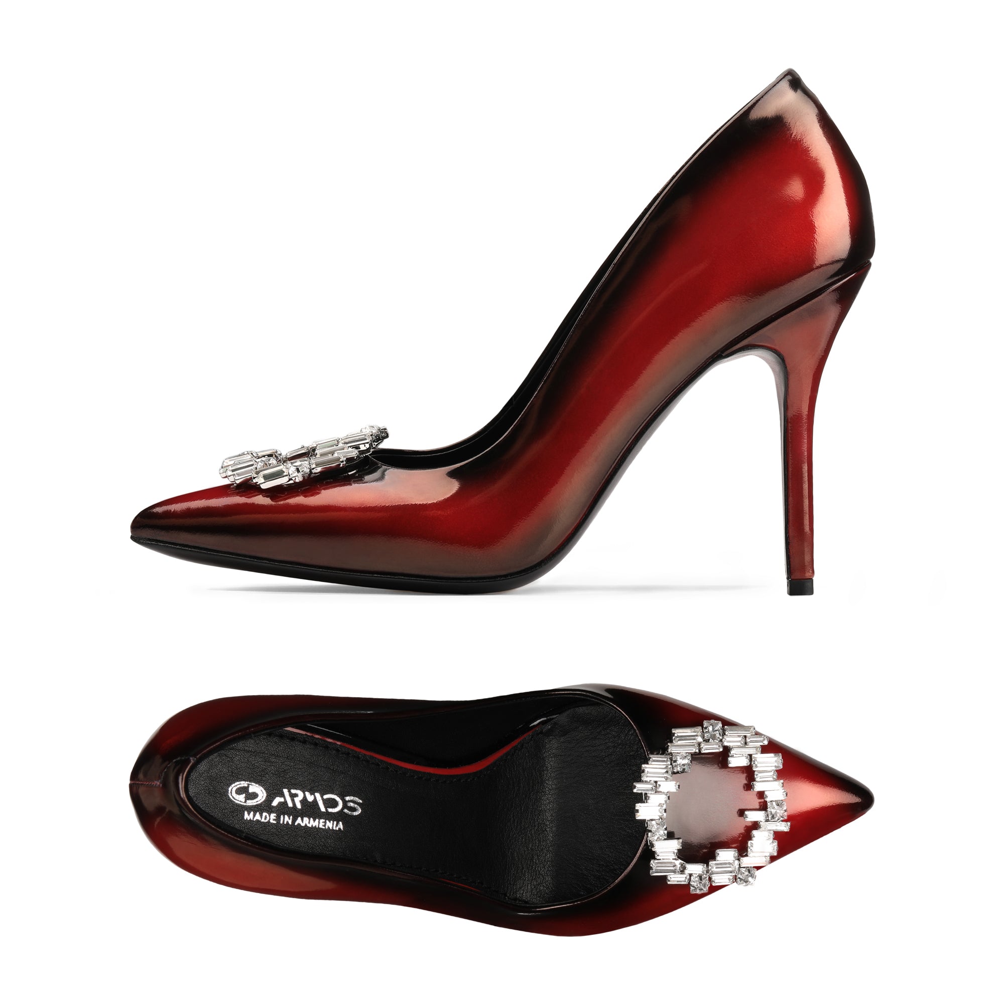 Women's Red & Black Patent Leather Pump