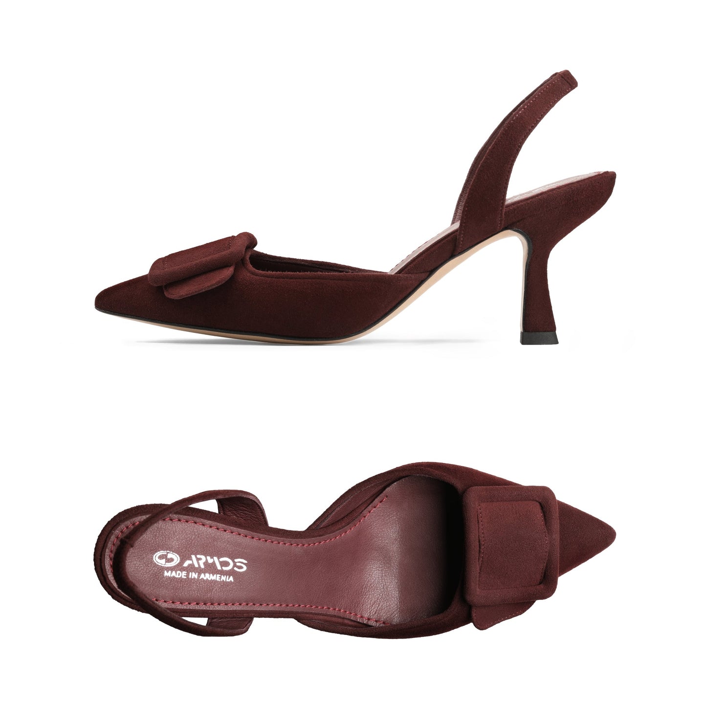 Women’s Burgundy Suede Slingback Pump