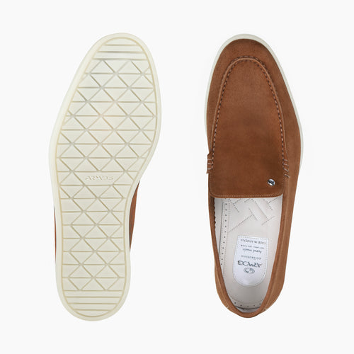 Men’s Cognac Suede Loafer - top and sole