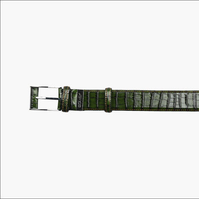 Men’s Green Croc-Embossed Leather Belt