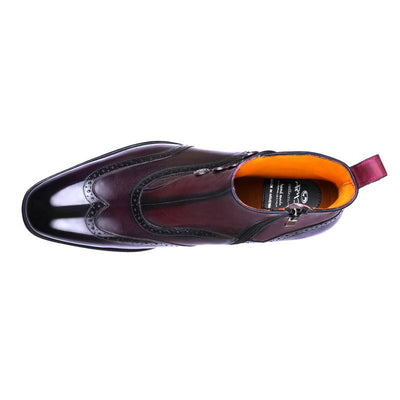 Men's Purple Leather Brogue Boot