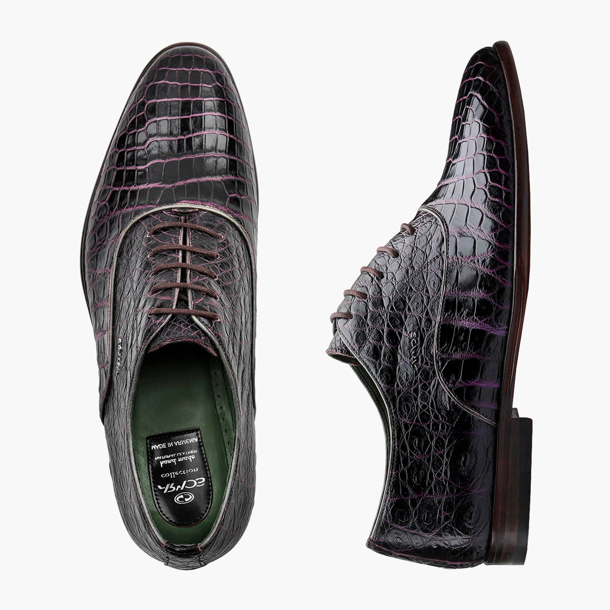 Men’s Purple Crocodile Leather Oxford