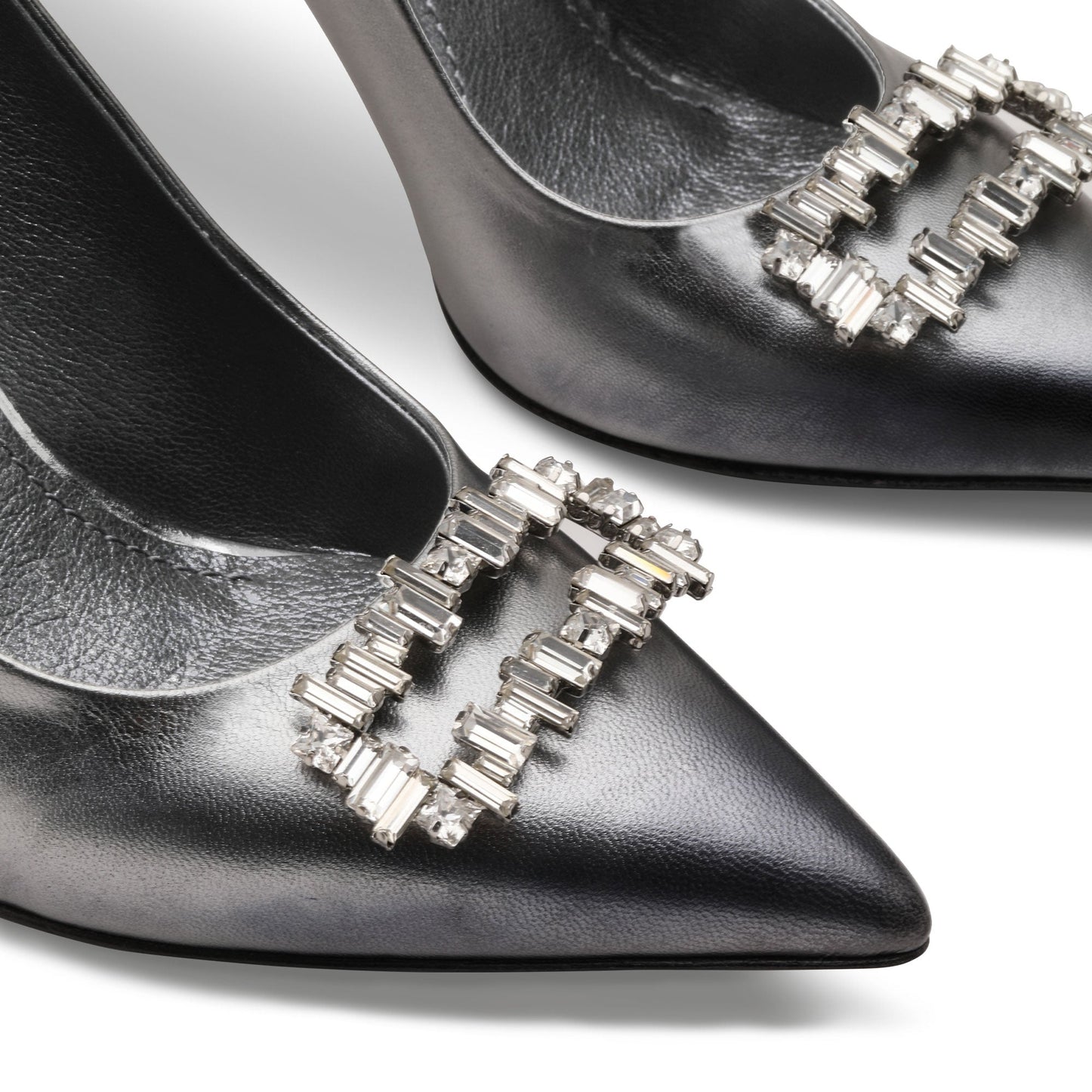 Women's Metallic Silver Leather Pump