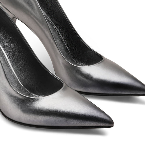 Women's Silver Leather Pump