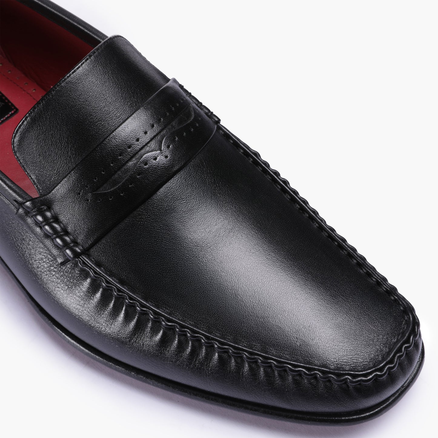 Men's Black Leather Slip-on Moccasin