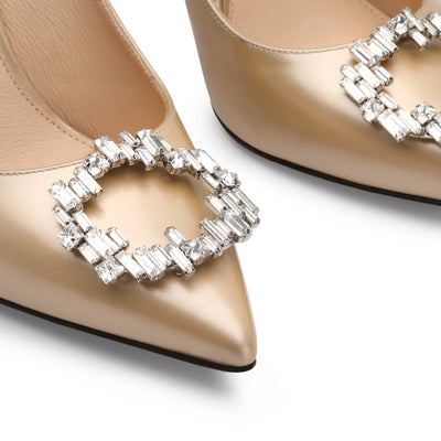 Women's Champagne Gold Leather Pump