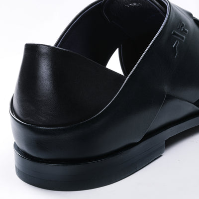 Men’s Black Closed-Toe Fisherman Sandal