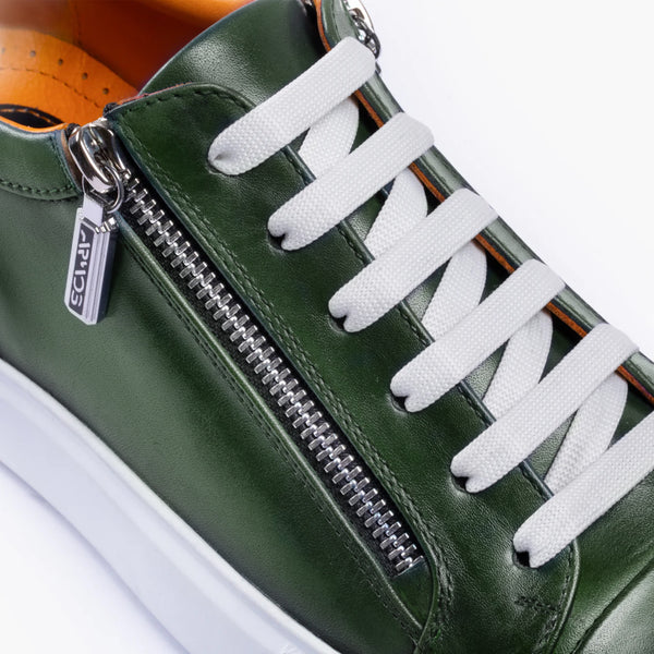 Men's Green Patina Leather Sneaker