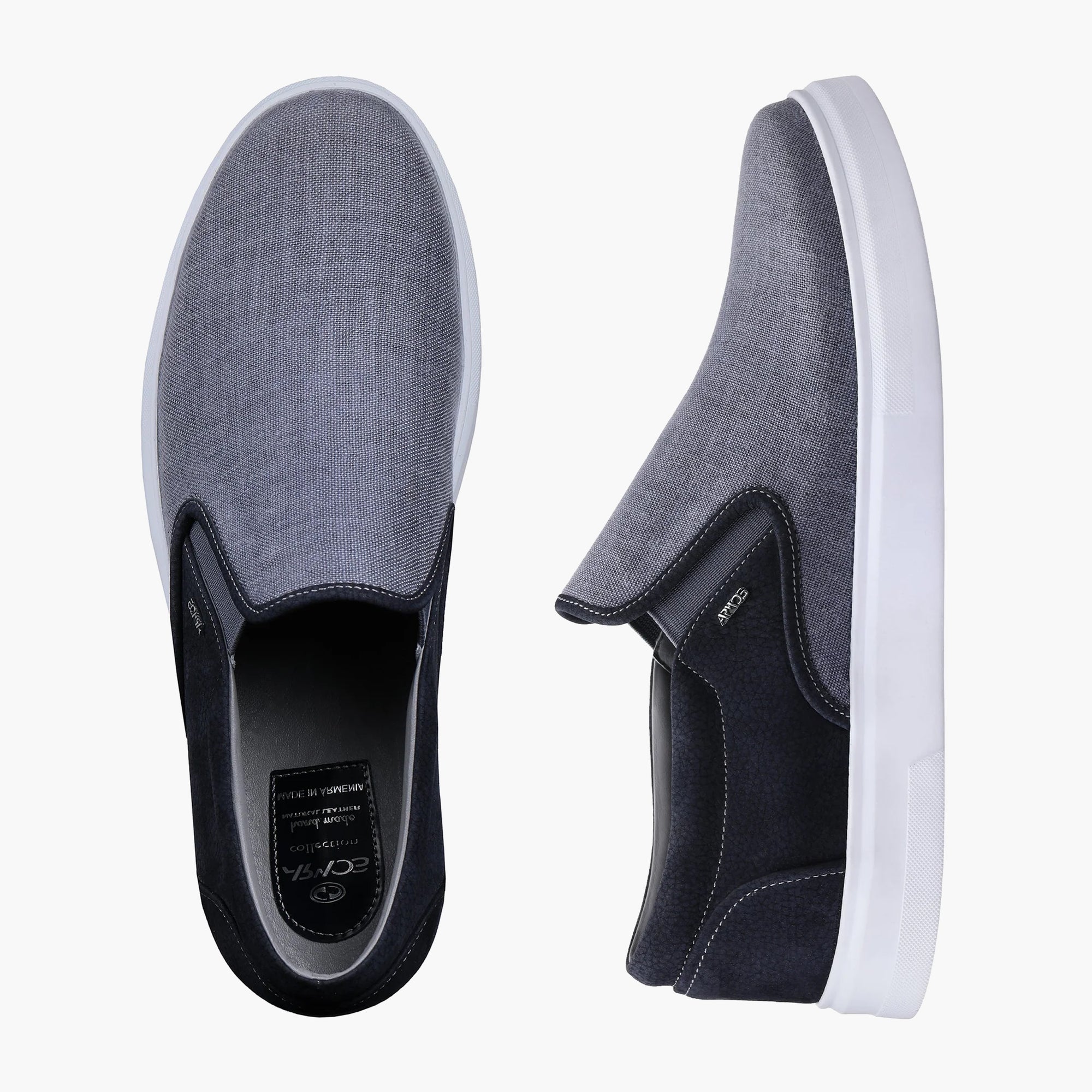 Men's Gray Linen Slip-On Sneaker
