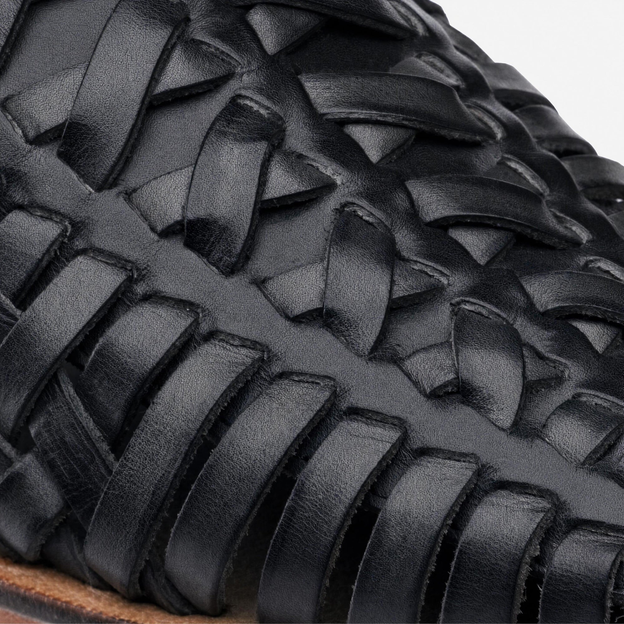 Men's Black Leather Huarache Sandal