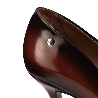 Women's Black & Brown Patent Leather Pump